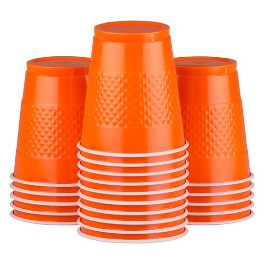 JAM Paper 12oz. Orange Plastic Party Cups, 20ct.